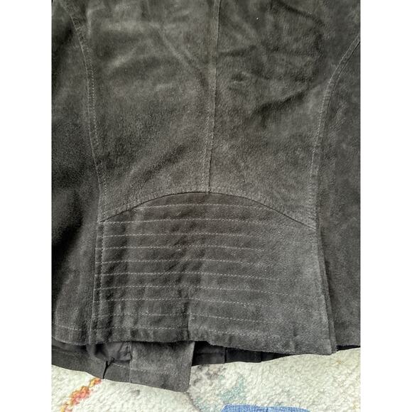 Bcbg Generation Women Genuine Suede Leather Moto Jacket Zip In Dark Brown - Picture 11 of 16